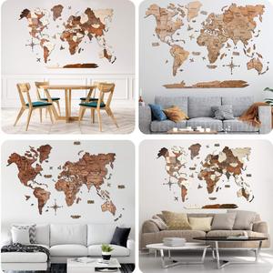 3D legno <span class=keywords><strong>mappa</strong></span> del mondo della parete di arte di legno grande legno decorazione della parete housewalming legno parete arte <span class=keywords><strong>mappa</strong></span> del mondo di viaggio per la casa e la cucina o l'ufficio - Product Image 2