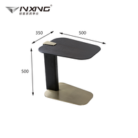Table d'appoint moderne et portable avec cadre en bois et acier inoxydable pour salon