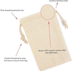 Bolsa de Pan de Lona de Algodón Orgánico Reutilizable, Ecológica, Hecha a Mano, con Impresión Personalizada - Product Image 3