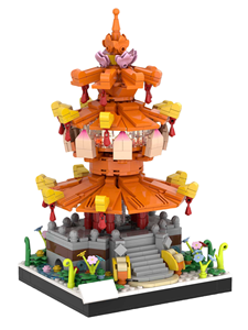 Kiến trúc cổ đại xây dựng khối thiết lập cần cẩu tháp cảnh đường phố sáng tạo tùy chỉnh gạch tự làm mô hình đồ chơi phong cách Trung Quốc - Product Image 4