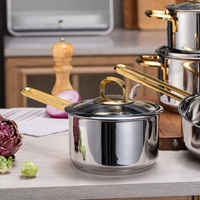 Ensemble de casseroles de cuisine en acier inoxydable sur mesure en gros, ensemble de casseroles et poêles antiadhésives, 8 pièces, ensembles de batterie de cuisine