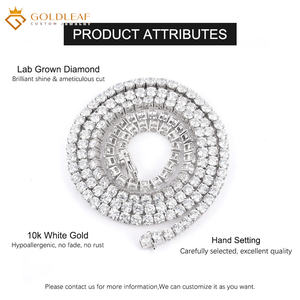 สร้อยคอเทนนิสเพชรทรงคลาสสิคแบบสั่งทำพิเศษจาก Goldleaf ทองคำขาว 10k เพชร D VVS ทรงเหลี่ยม ผลิตในห้องปฏิบัติการ รับรองโดย IGI สำหรับงานแต่งงานและงานหมั้น - Product Image 6