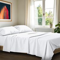 Ensemble de draps en coton 100% pour lit king size - 4 pièces, draps en coton de luxe pour lit king size, doux, rafraîchissants, tissage satiné, ensemble de draps avec poches