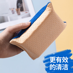 Car Cleaning Sponge Rectangle Thickened Dual Side For Glass And Interior Car Cleaning Tool Blue And Pink - Product Image 2