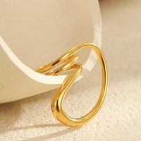 Novirassine Trendy vergulde roestvrijstalen eternity bandring met ingelegd geometrisch ontwerp Valentijnsdag feestcadeau voor dames