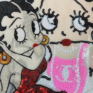 Hot Stock grande paillettes ricamo Cartoon Patch per ragazze <span class=keywords><strong>Betty</strong></span> in possesso di un accessorio di abbigliamento per cani - Product Image 5