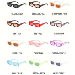 Gafas de Sol Cuadradas Pequeñas con Bisagras Metálicas Retro de Moda Personalizadas al por Mayor, Gafas de Sol Rectangulares Coloridas para Mujer - Product Image 6