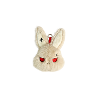 Pendentif en peluche lapin blanc avec motif bleu et oreilles étoilées, breloque style Lolita pour les boutiques d'accessoires Harajuku