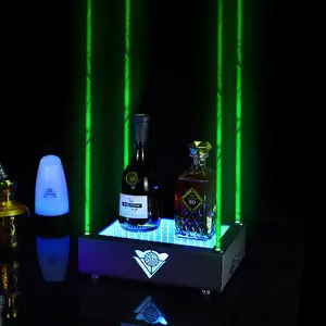 Bar Levert Led Lichtgevende Champagne Houder Met Groene Laser Abyss Bar Ktv Party Lounge Night Club Gloeiende Wijn Base Display rack