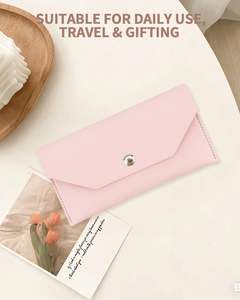 Cartera de Cuero de Lujo con Logotipo Personalizado, Sobres de Cuero para Dinero en Efectivo para Hombres y Mujeres, Planificador de Billetes - Product Image 3