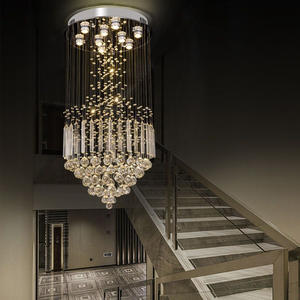 Zeal Lighting restaurante Hotel colgante cristal K9 lámpara LED gota de lluvia espiral candelabros de cadena de cristal - Product Image 2