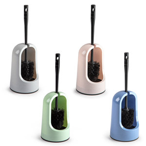Spazzola per WC con supporto, colori assortiti, in plastica resistente e riutilizzabile, per la pulizia della casa - Product Image 1