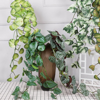 Plante artificielle murale en plastique, feuille dorsale de tortue, mini-fausse plante grimpante, décoration intérieure, feuilles de luzerne vertes