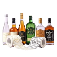 Etiquetas Autoadhesivas Transparentes Personalizadas de Fábrica, Etiquetas para Botellas, Etiquetas para Botellas de Licor, Etiquetas de Papel