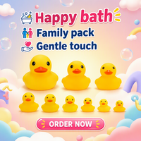 Jouet de bain en caoutchouc souple écologique de 1 pouce en forme de canard, couineur et flottant, avec logo personnalisé, pour bébés et enfants, vente en gros