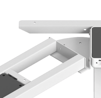 Bureau sur pied intelligent à trois pieds, cadre en fer moderne, électrique, réglable en hauteur, riche en forme de L