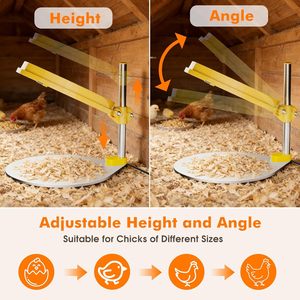 Calentador de Pollitos con Pantalla Digital, Luz LED de 45W, Temperatura Ajustable, Sistema de Calentamiento para Aves de Corral, Equipo para Pollitos Bebés - Product Image 4