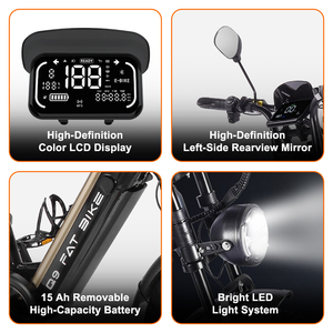 จักรยานส่งอาหาร Q9 รุ่นยางใหญ่ 4.0 นิ้ว 48V 20 นิ้ว 7 สปีด ระยะไกล พร้อมมอเตอร์ฮับหลัง จากคลังสินค้าบราซิล แบตเตอรี่ลิเธียม - Product Image 4