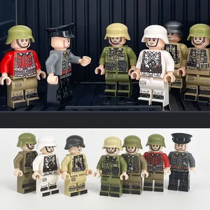 8pcs/set WW2 Military German Soldier Figures Building Block Toys MOC Bricks Army Soldiers Figures