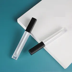 Stok Baru Lip Gloss Bening Penuh Tabung Plastik Kosong 4.5Ml Wadah Lipgloss Kemasan Makeup Lipstik Transparan