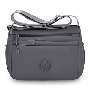 Crossbody Shoulder Bag Large Capacity Multi-Layer Waterproof Horizontal Square Shape Zipper Closure for Women Everyday Use Gray - Product Image 5
