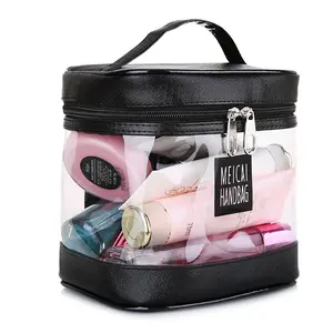 カスタムシンプル大型旅行収納ポータブル手洗いバッグPVC透明防水化粧品バッグ