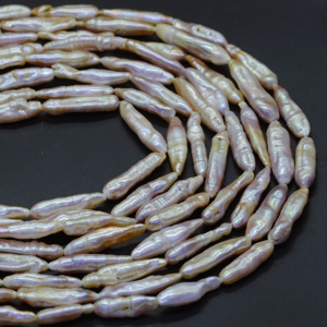 Perlas Sueltas de Agua Dulce Xulin al por Mayor, 8x26mm, Alto Brillo, Biwa Stick, Colores Blanco y Rosa Lavanda, de Dos Caras, para Diseño de Joyería - Product Image 3