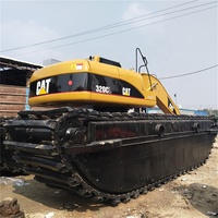 Excavatrice amphibie sur chenilles CAT320C de 20 tonnes à long bras pour dragage, avec moteur et pompe d'origine, flottante pour zones marécageuses, sûre et fiable, 330d