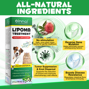 Oimmal Huile de ricin noire Traitements d'élimination des lipomes pour animaux de compagnie Vitamine E Apaise l'inflammation de la peau Aide à réduire les suppléments de soins de santé - Product Image 2