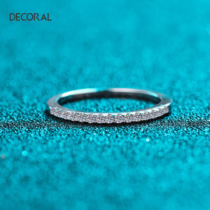 Anillos de Compromiso de Plata de Ley 925 con Media Argolla, Simulan Diamantes, Económicos y a la Moda para Mujer - Product Image 3