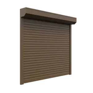 TOMA automática de aluminio para puerta de garaje, persiana enrollable de doble capa, hueco o PU, color gris oscuro