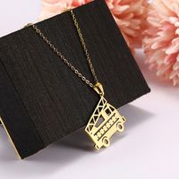Collier pendentif en acier inoxydable Myshape Bus Camion Mine Hydrant de Pompier, Chaîne de collier pour femmes et hommes, Cadeau, Mode, Vente en gros