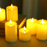 Bougie LED électronique cylindrique pour la décoration de la maison, célébration de mariage, flamme vacillante et sautante