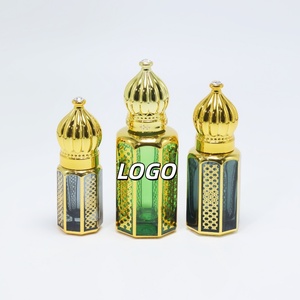 New Design 6ml 12ml Empty Attar Arabian Oil Perfume Glass <b>Bottles</b> With Crystal Cap - Product Image 1