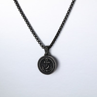 Colliers pendentifs en acier inoxydable de style hip-hop, viking, vintage, punk, boussole, ancre, navigation, bijoux de mode pour hommes et femmes, vente en gros