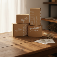 Boîte-cadeau/sac à main/carton/boîte d'emballage en carton ondulé de qualité supérieure avec impression personnalisée en matériaux recyclés
