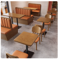 Nouvelle Tendance : Ensemble Table et Chaises de Restaurant pour Hôtels et Cafés, Mobilier Commercial Moderne en Métal avec Banquettes en Cuir PU Solide