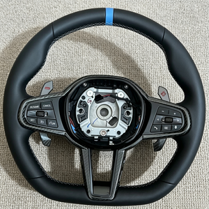 Volante Deportivo de Cuero Compatible con <span class=keywords><strong>BMW</strong></span> M3 M4 M5 M6 X3 X4 X5 X6 X7 <span class=keywords><strong>X8</strong></span> G01 G12 G20 G30 G80 G82 330i M340i - Product Image 1