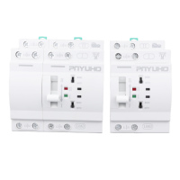 PNYUHO PYA-R63L Saklar Transfer Otomatis PC 63A 2P 3 Fasa Kapasitas Pemutusan 6kA Pengontrol ATS Ganda untuk Rumah Tangga PV Solar