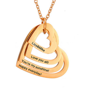 ODM DIY Coeur Pendentif Collier Avec Nom Gravé Coeur Collier Personnalisé Iized Collier - Product Image 5