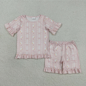 Conjuntos de Ropa de Pijama Cortos con Lazos y Flores Coloridas para Hermanas Bebés - Product Image 2