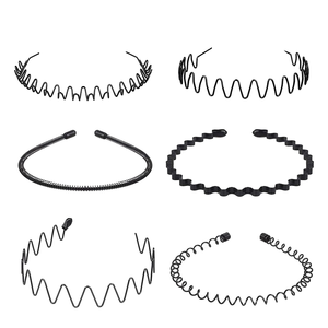 Custom Unisex Metal <strong>Wavy</strong> Elastic Simple Hair Hoop Non Slip Outdoor Sports <strong>Headbands</strong> - Product Image 2