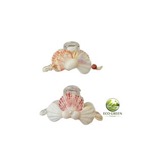 Pince à cheveux artisanale en coquillages naturels du Vietnam, écologique, faite à la main, souvenir moderne, taille personnalisable - Product Image 4