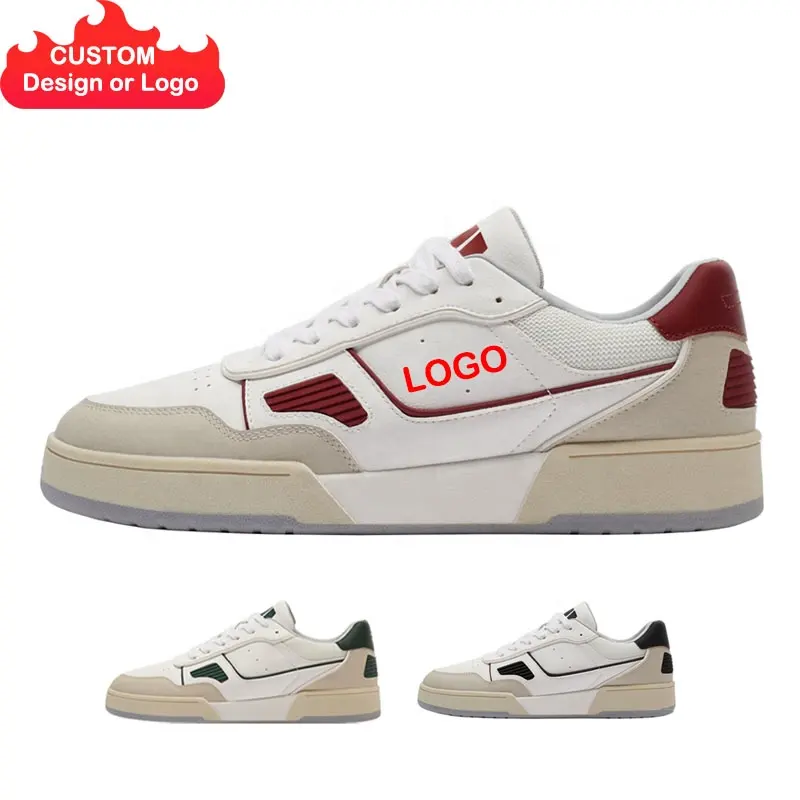 2023 Fashion Sneakers for Men Retro White Leather Outdoor Formal Walking style Man Designer Casual Shoes with Custom Logo