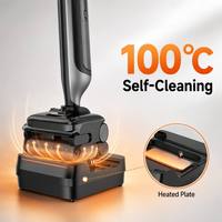Nettoyeur de sol intelligent 100 ° C Appareil de cuisson à eau bouillante autonettoyant à double mode de séchage 180 °   Aspirateur sans fil pliable pour sols humides et secs, pour la maison