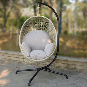 Ensemble de chaises suspendues de jardin Balançoire en osier confortable avec coussin Chaise d'extérieur œuf à siège unique pour adulte - Product Image 4