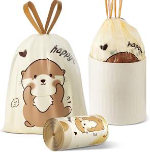 Bolsas de Basura con Cordón Impresas Personalizadas, Material PE, Desechables, Reciclables, Estilo Moderno, Resistentes a Desgarros, Control de Olores - Product Image 1