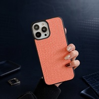 Funda de Cuero para Teléfono con Grabado de Cocodrilo, Resistente a Impactos, para iPhone