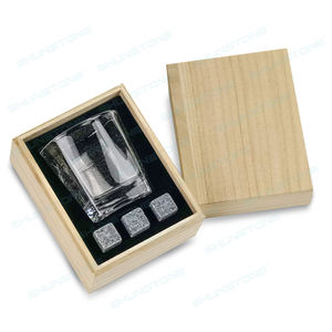 カスタム鉛フリークリスタルスクエアウイスキーグラスとウィスキーストーンセット木箱付きShunstoneメーカー - Product Image 4