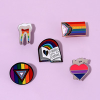 Nouveaux badges métalliques DIY pour les amoureux des livres, exquises formes d'animaux, petits cadeaux faciles à assortir, série créative Arc-en-ciel, Teeth